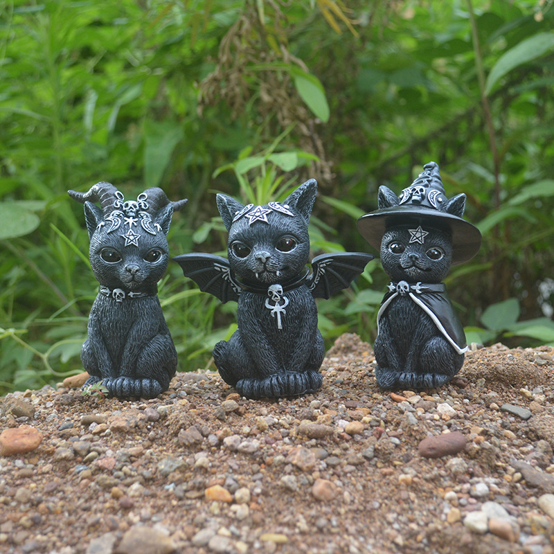 Bonsai Garden Festival - Halloween Magic Cat Resin Craft Figurines